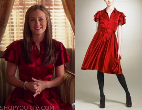 Blair Waldorf's (Leighton Meester) red dress as seen in Gossip Girl 4x02 |  Spotern